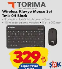 TORİMA KABLOSUZ KLAVYE MOUSE SETİ TMK-04